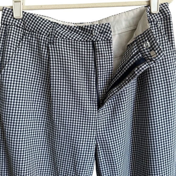 BRIXTON Victory Washed Navy Gingham Trouser Pants High Waisted Straight Leg 30 - Picture 5 of 16
